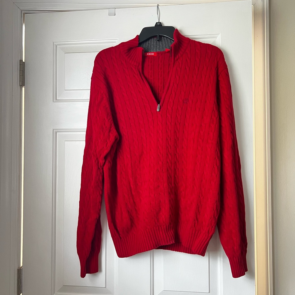Men’s Izod Red Half-Zip Sweater